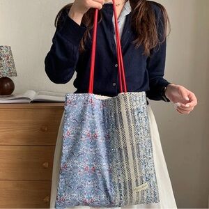 Blue Patchwork Tote Bag in Liberty of London fabric